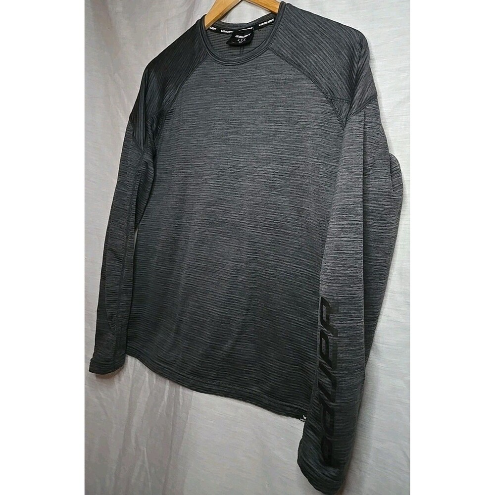 Bauer Hockey First Line Heathered Long Sleeve SweatShirt, Sz Small, Gray - Picture 3 of 9